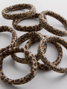 Paquete de 6 gomas para el pelo con estampado de leopardo