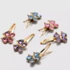 Paquete de 6 horquillas de mariposa con gemas de imitación y cierre a presión