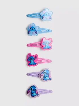 Paquete de 6 pinzas de pelo con cierre a presión de Stitch de Disney