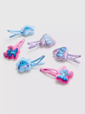 Paquete de 6 pinzas de pelo con cierre a presión de Stitch de Disney