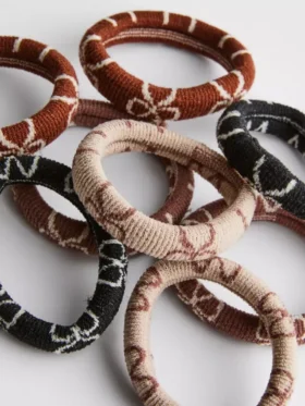 Paquete de 8 gomas para el pelo con estampado de lazos