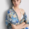 Pareo midi estampado con corte cruzado