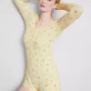 Pelele de dormir acanalado con estampado floral