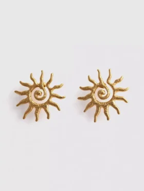 Pendientes de botón con espiral solar