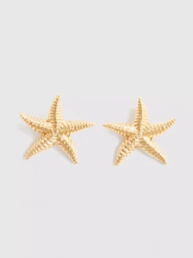 Pendientes de botón con forma de estrella de mar