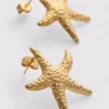 Pendientes de botón con forma de estrella de mar resistentes al agua