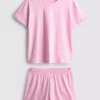 Pijama corto de camiseta de algodón