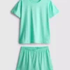 Pijama corto de camiseta de algodón