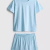 Pijama corto de camiseta de algodón