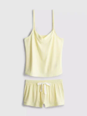 Pijama de camiseta sin mangas y pantalones cortos