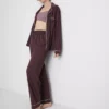 Pijamas boyfriend de jersey con ribetes