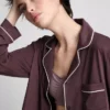 Pijamas boyfriend de jersey con ribetes