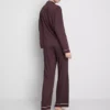 Pijamas boyfriend de jersey con ribetes