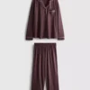 Pijamas boyfriend de jersey con ribetes