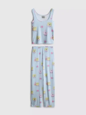 Pijamas con personaje de Bob Esponja de punto acanalado