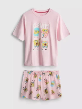 Pijamas cortos con estampado de Bob Esponja