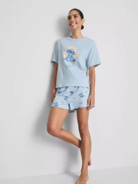 Pijamas cortos de algodón con estampado de Stitch de Disney