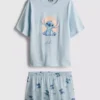 Pijamas cortos de algodón con estampado de Stitch de Disney