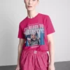 Pijamas cortos de algodón con estampado gráfico para damas de honor