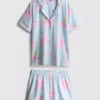 Pijamas cortos de estilo «boyfriend» con estampado de Bob Esponja