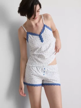 Pijamas cortos elásticos con alto contenido en algodón