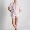 Pijamas cortos estilo «boyfriend» con estampado de ositos