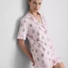 Pijamas cortos estilo «boyfriend» con estampado de ositos