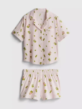Pijamas cortos estilo «boyfriend» estampados