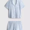 Pijamas cortos estilo «boyfriend» estampados