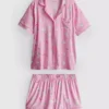 Pijamas cortos estilo «boyfriend» estampados