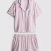Pijamas cortos estilo «boyfriend» estampados
