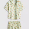Pijamas cortos estilo «boyfriend» estampados