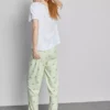 Pijamas de algodón con cuello redondo y estampado