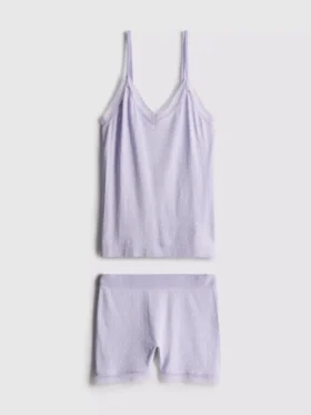 Pijamas de camiseta sin costuras y pantalones cortos