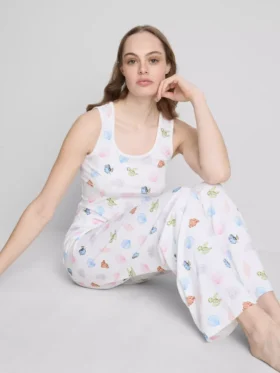 Pijamas de Disney·Pixar «Buscando a Nemo» con camiseta sin mangas estampada y pantalones cortos, de tejido con alto contenido en algodón