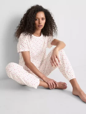 Pijamas de pantalones cortos estampados de algodón