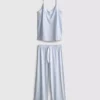Pijamas de tirantes con lazo de satén estampado