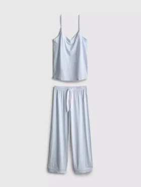 Pijamas de tirantes con lazo de satén estampado