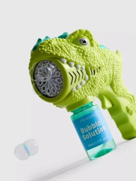 Pistola de pompas con forma de dinosaurio