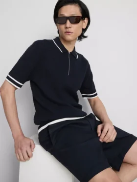 Polo con cremallera y textura «The Edit»