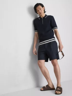 Polo con cremallera y textura «The Edit»