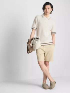 Polo con cremallera y textura «The Edit»