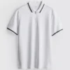 Polo con cuello de cremallera y textura