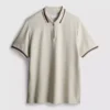 Polo con cuello de cremallera y textura