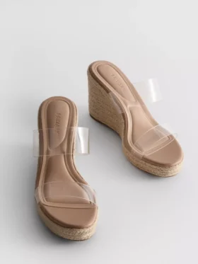 Sandalias con cuña de metacrilato