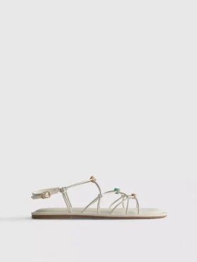 Sandalias de tiras con abalorios