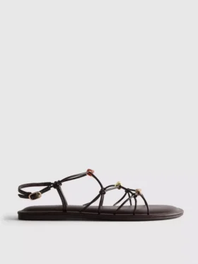 Sandalias de tiras con abalorios