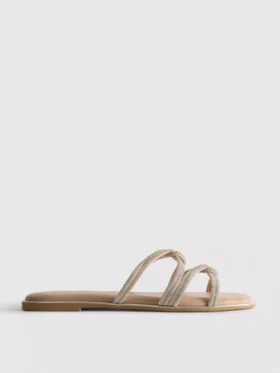 Sandalias de tiras con pedrería