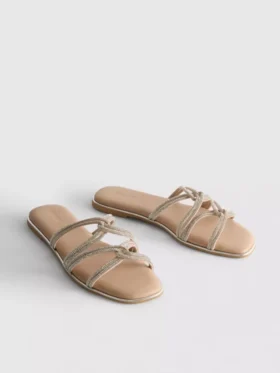 Sandalias de tiras con pedrería