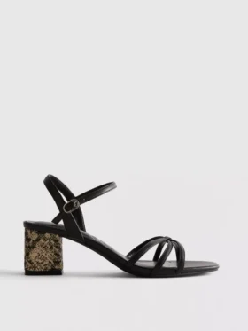 Sandalias de tiras trenzadas con tacón grueso
